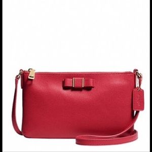 COACH EAST WEST CROSSBODY PURSE WITH BOW